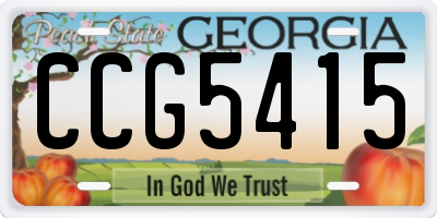 GA license plate CCG5415