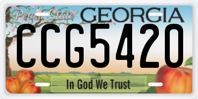 GA license plate CCG5420
