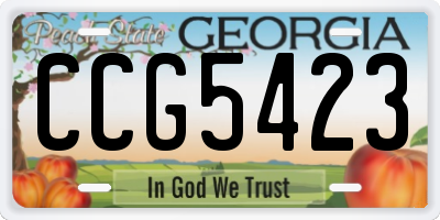 GA license plate CCG5423