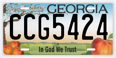 GA license plate CCG5424