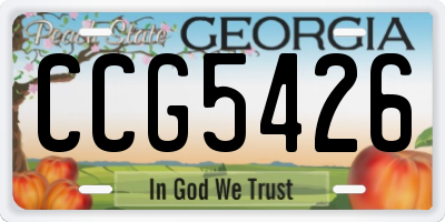 GA license plate CCG5426