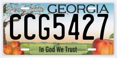 GA license plate CCG5427