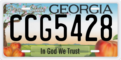 GA license plate CCG5428