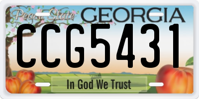 GA license plate CCG5431