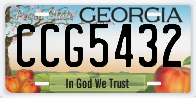 GA license plate CCG5432