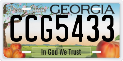 GA license plate CCG5433