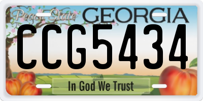 GA license plate CCG5434