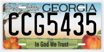 GA license plate CCG5435