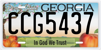 GA license plate CCG5437