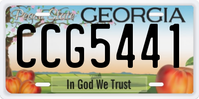 GA license plate CCG5441