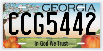 GA license plate CCG5442