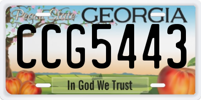 GA license plate CCG5443