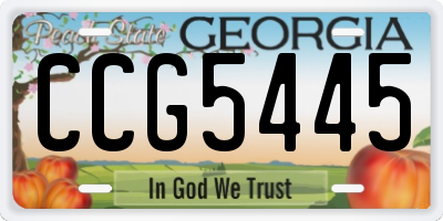 GA license plate CCG5445