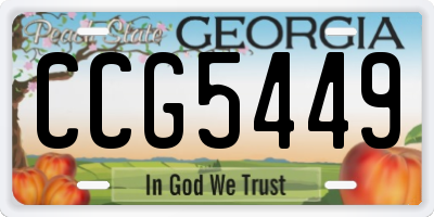 GA license plate CCG5449