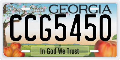 GA license plate CCG5450