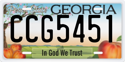 GA license plate CCG5451