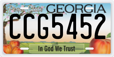 GA license plate CCG5452
