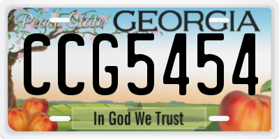 GA license plate CCG5454