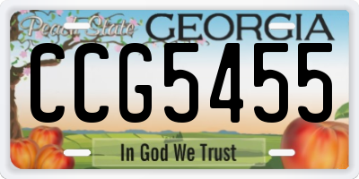 GA license plate CCG5455