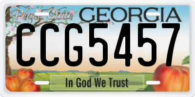 GA license plate CCG5457