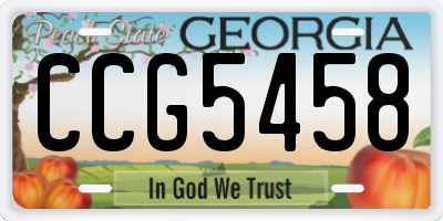 GA license plate CCG5458