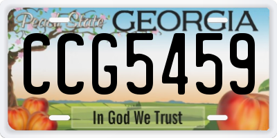 GA license plate CCG5459