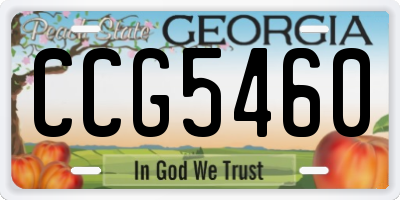 GA license plate CCG5460