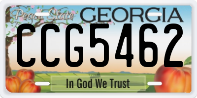 GA license plate CCG5462