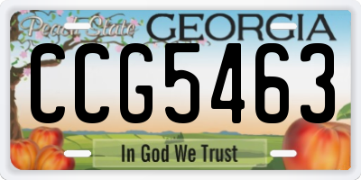 GA license plate CCG5463