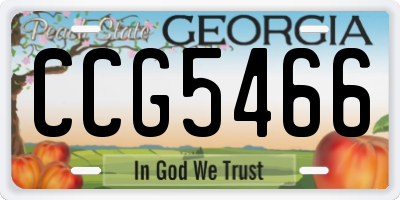 GA license plate CCG5466