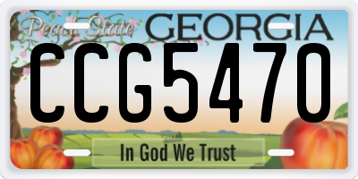 GA license plate CCG5470