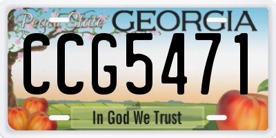 GA license plate CCG5471