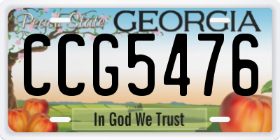 GA license plate CCG5476