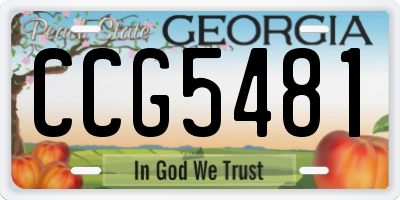 GA license plate CCG5481