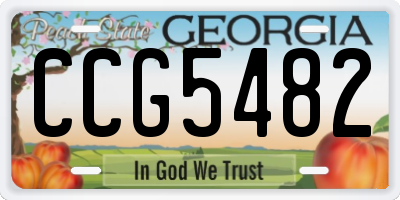 GA license plate CCG5482