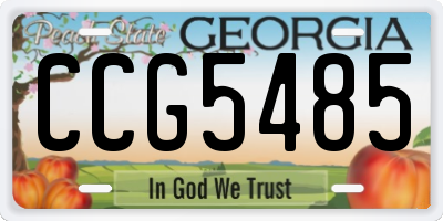 GA license plate CCG5485