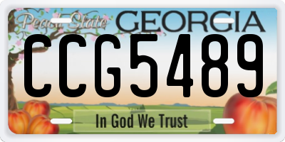 GA license plate CCG5489