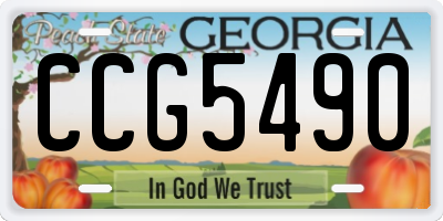 GA license plate CCG5490