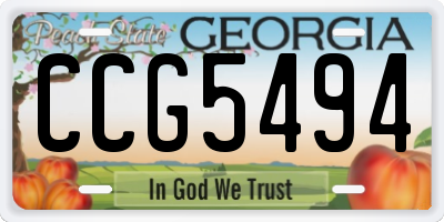 GA license plate CCG5494
