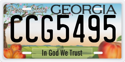 GA license plate CCG5495