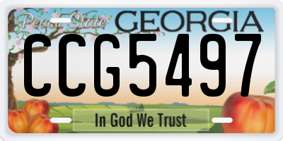 GA license plate CCG5497