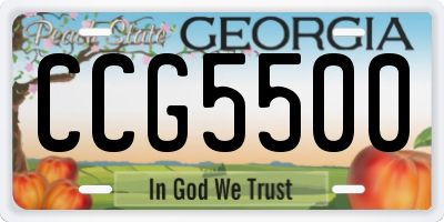 GA license plate CCG5500
