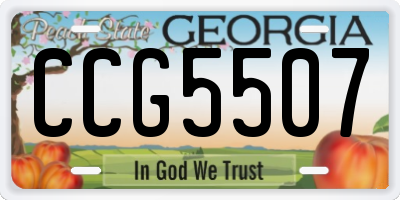 GA license plate CCG5507