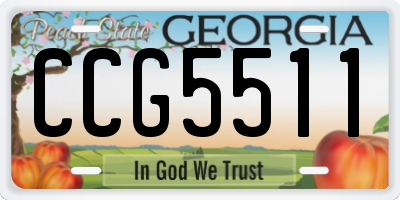 GA license plate CCG5511