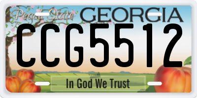 GA license plate CCG5512