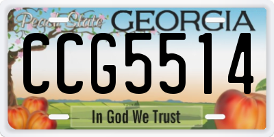 GA license plate CCG5514