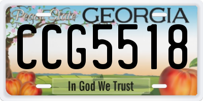 GA license plate CCG5518