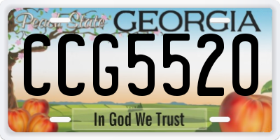 GA license plate CCG5520
