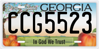 GA license plate CCG5523