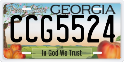 GA license plate CCG5524